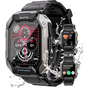✨  Laoziniu Smart Watches Men Black Bluetooth Calls Sport Modes Waterproof Watch